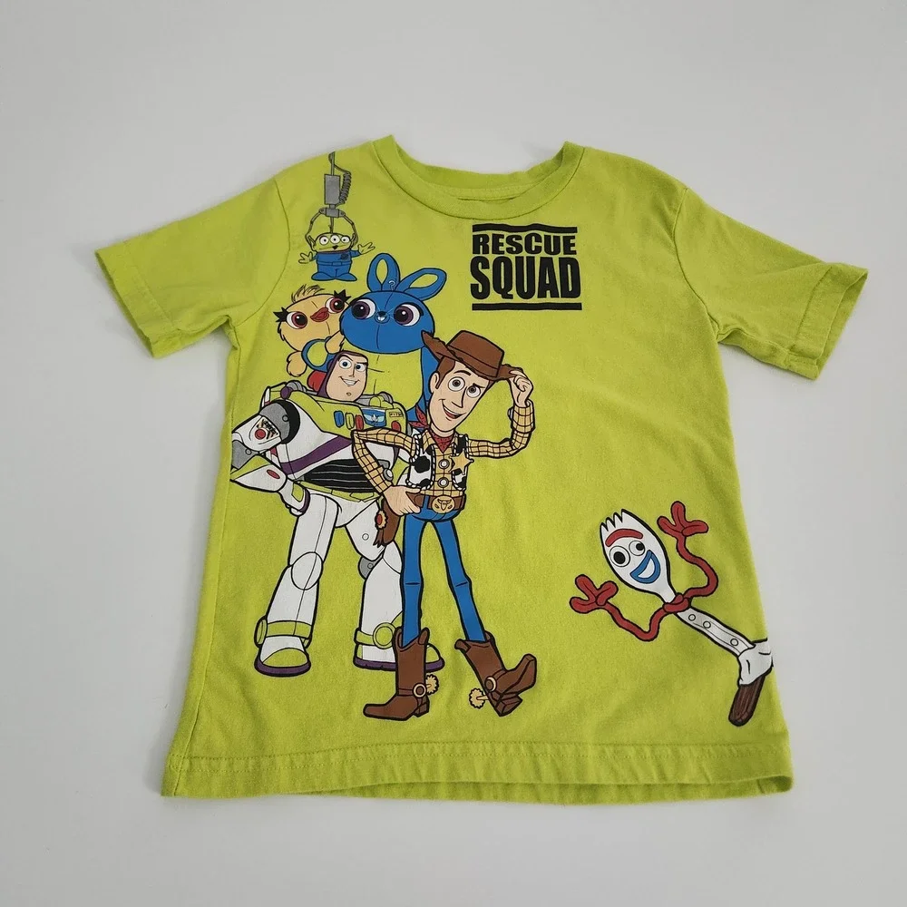 Disney Pixar Toy Story Rescue Squad Lime Green‎ Graphic T-Shirt Kids Size 5